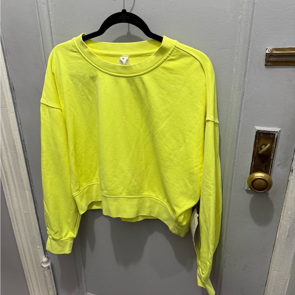 Lululemon Athletica Neon Yellow cropped Sweatshirt
